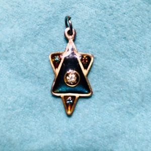 Star of David multicolor necklace charm